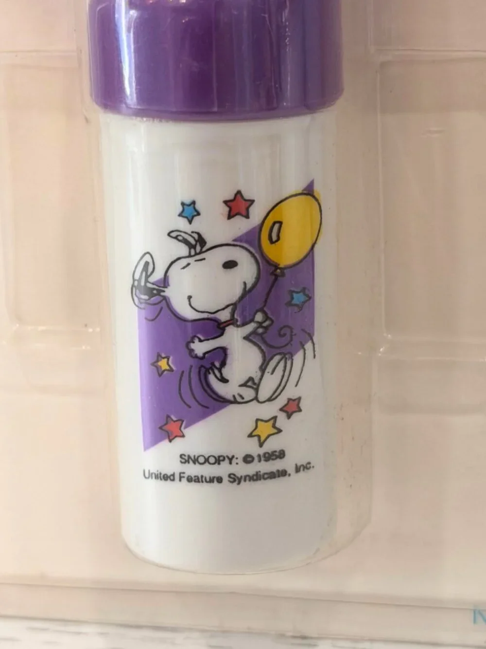 Vintage SNOOPY Baby Musical Toothbrush Danara Chimes Purple Peanuts Gang 99921K